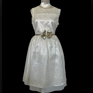 Jona Michelle White and Gold Formal Dress